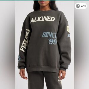 Set Mayfair Group Aligned Sweatshirt and Joggers in Dark Gray small